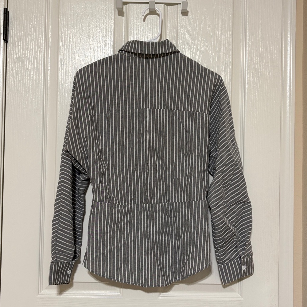 NWOT Cider Collar Striped Long Sleeve Shirt - Picture 4 of 4